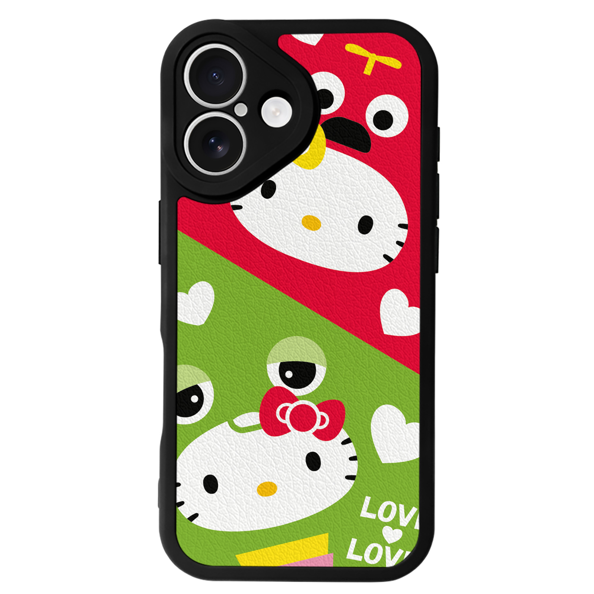 （画像用） Hello Kitty ハローキティ 【iPhone 16シリーズ対応】シリコンスマホケース（レザー調） 材質：シリコン